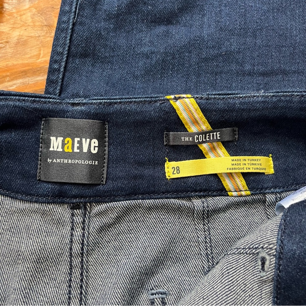 Anthropologie The Colette Denim Cropped Wide-Leg Jeans by Maeve Minimalist in 28 - Picture 4 of 14